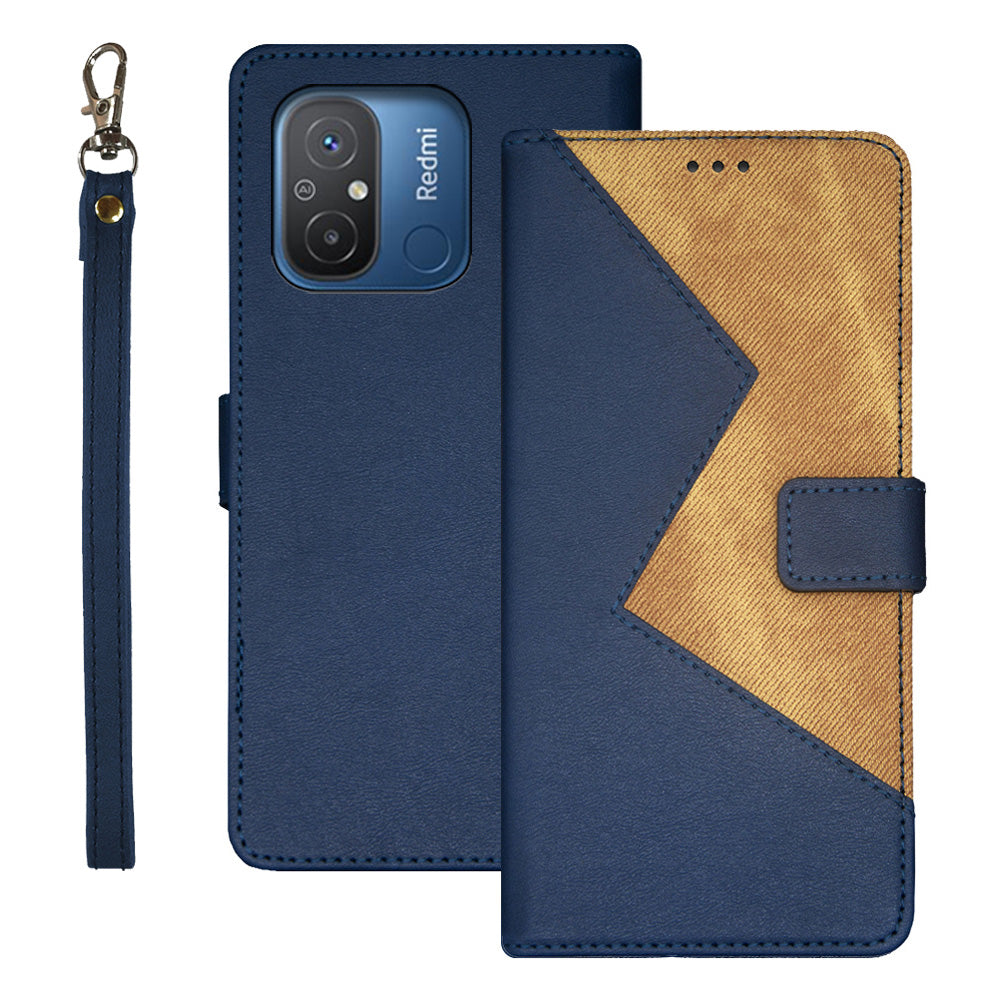 IDEWEI For Xiaomi Redmi 12C 4G Color Splicing Phone Cover with Card Slots Anti-drop PU Leather Magnetic Phone Case with Wrist Strap IDEWEI For Xiaomi Redmi 12C 4G Color Splicing Phone Cover with Card Slots Anti-drop PU Leather Magnetic Phone Case with Wrist Strap